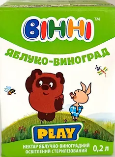 Сік Вінні яблучно виноградний 0,2л