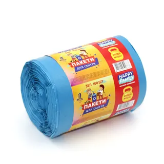 Пакети д/сміття 35л/50шт Happy Famili