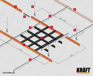 KRAFT Профіль Грильято Класичний Повздовжній S9 x Н40 x 600 яч. 100 RAL 9005