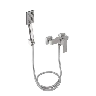 Змішувач для душу Kubis 010, Nickel (k35) із душовим гарнітуром LDKUB010NKS28535 Lidz