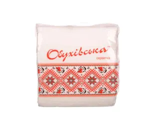 Серветка "Обухівська" 23*24 біла 1-шар 40 шт