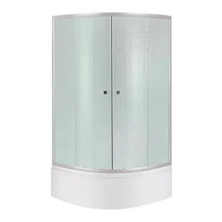 Душова кабіна Latwa SC90x90.SAT.HIGH.FR полукругла, скло Frost 4 мм + Душовий піддон KAPIELKA ST90x90x41, з панеллю Lidz