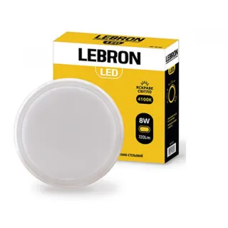 Світильник Lebron LED L-WLR, 8W, круглий, 4100K.1050Lm